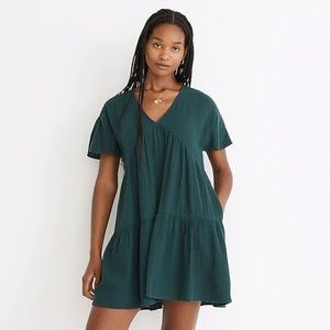 Madewell popover tiered mini dress